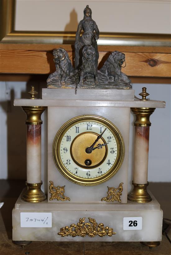 French alabaster and Spelter clock